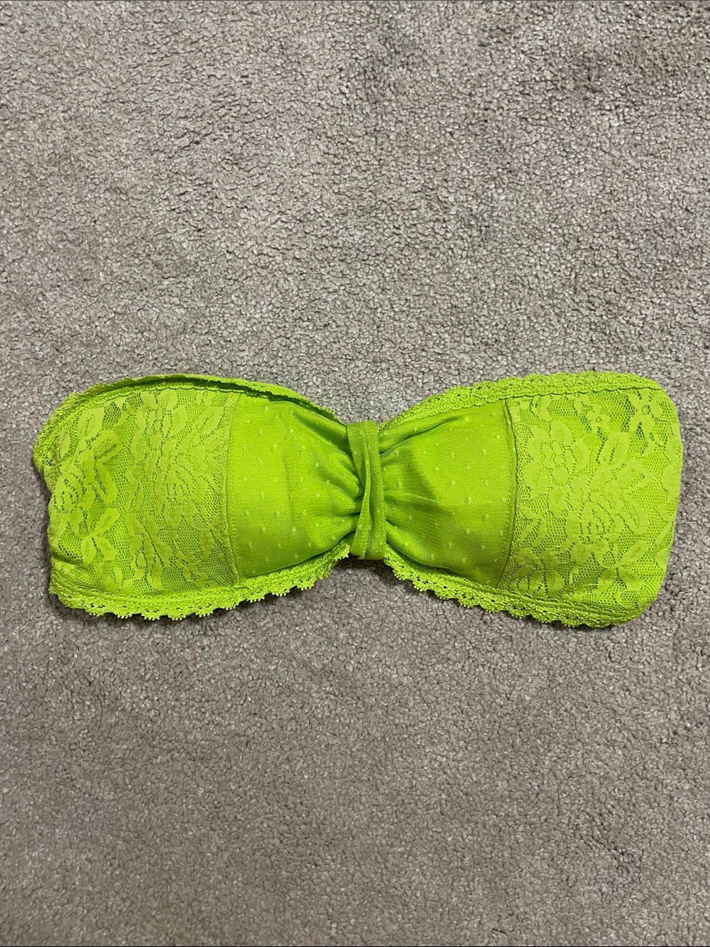 Hollister Neon Lime Lace Strapless Bandeau
